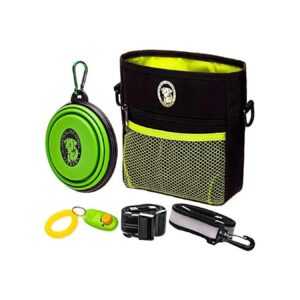 Premium Dog Treat Pouch for Training and Walking with Clicker and Collapsible Bowl