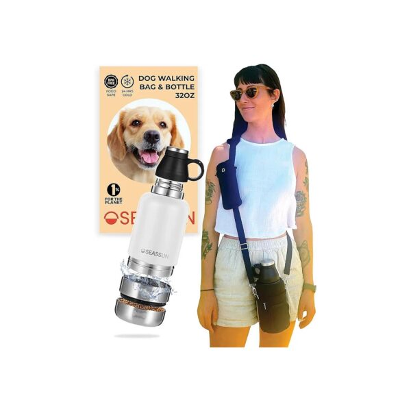 Premium Dog Walking Kit with Insulated Water Bottle, Portable Bowls, and Treat Pouch