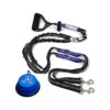 Premium Double Dog Leash with Shock Absorbing Cord and Bonus Collapsible Water Bowl