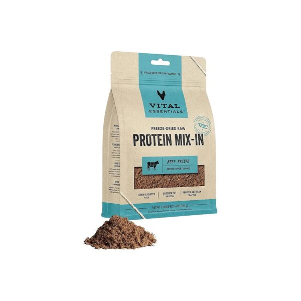 Premium Freeze Dried Raw Protein Mix-in Dog Food Topper with Beef Plus for Active Dogs