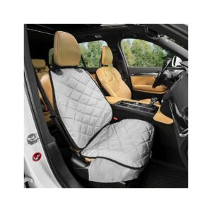 Premium Grey Dog Car Seat Cover with Diamond Stitching for Waterproof Protection