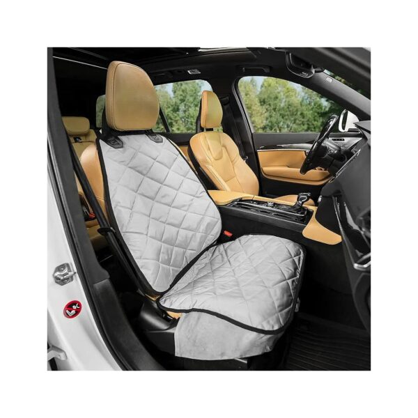 Premium Grey Dog Car Seat Cover with Diamond Stitching for Waterproof Protection