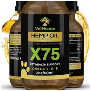 Premium Hemp Oil for Dogs and Cats with Omega Fatty Acids for Hip and Joint Support