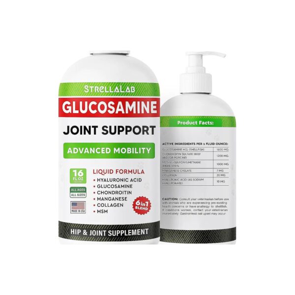 Premium Liquid Joint Health Supplement for Dogs with Glucosamine and Collagen