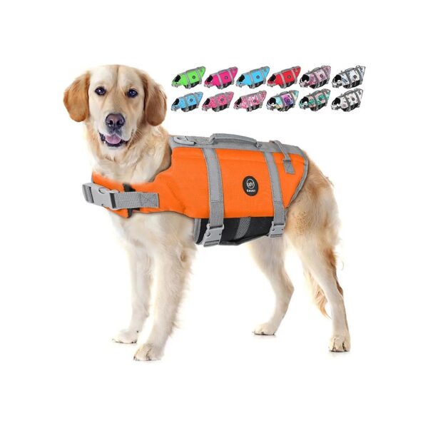 Premium NewOrange Waterproof Dog Life Jacket XL for Swimming Pool Beach Boating Safety