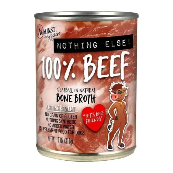 Premium One Ingredient 100 Percent Fresh Beef Canned Dog Food for Adolescents Grain Free