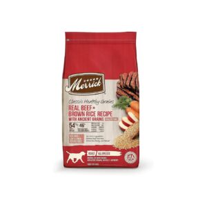 Premium Pellet Dog Food with Real Beef and Whole Grains for Adult Dogs' Nutritional Needs