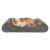 Premium Pet Bed for Large Dogs with Minky Faux Fur and Velvet Luxe Mattress