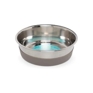 Premium Pet Food and Water Bowl with Silicone Base and Heavy Gauge Stainless Steel 8 Cups