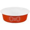 Premium Porcelain Enamel Dog Bowl with 4 Cup Capacity in Vibrant Orange Color