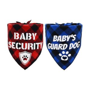 Premium Quality Cotton Bandanas with Red and Black Baby Security Patterns for Dogs