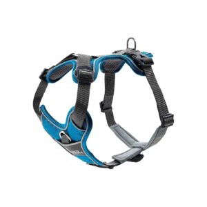 Premium Quality Light Blue Grey Nylon Dog Harness with Reflective Features