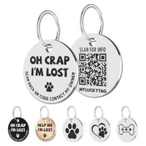 Premium Quality Round Pet ID Tag with Free GPS Location Alerts