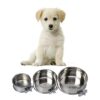 Premium Quality Stainless Steel Coop Cups with Clamp Holder for Small Animal Feeding