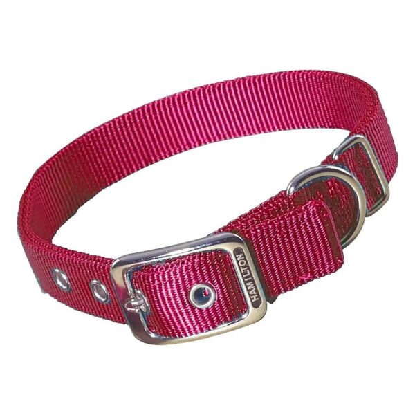 Premium Red Nylon 24-Inch Double Thick Adjustable Dog Collar