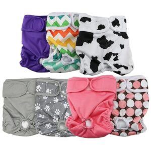 Premium Reusable Female Dog Diapers L Size 7 Pack for Trained Male Dogs