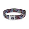 Premium Seatbelt Buckle Dog Collar with Adjustable Neck Size and Tropical Flora Pattern