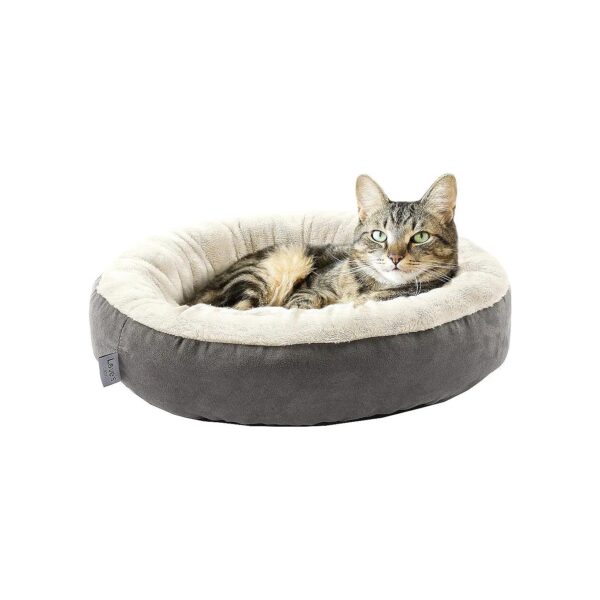 Premium Soft Suede Round Pet Bed for Cats and Small Dogs with Easy to Clean Design 20in