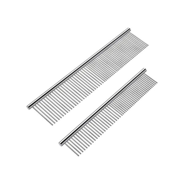 Premium Stainless Steel Dog and Cat Combs for Removing Tangles, Knots, and Matted Hair