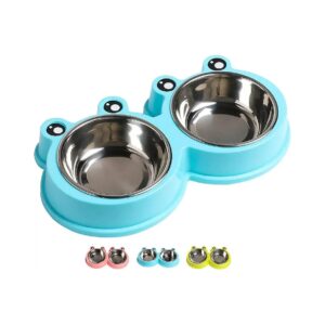 Premium Stainless Steel Dual Pet Bowls with Non-Slip Legs and Attractive Color Options