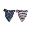 Premium Stars and Stripes Dog Bandanas 2 Pack for Small Dogs with Adjustable Fit