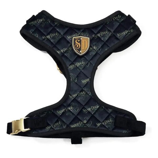 Premium Velveteen Pet Harness with Gold Tone Hardware and Quilted Lining