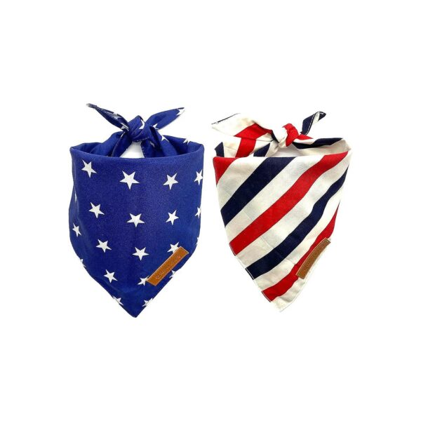 Premium X-Large Dog Bandanas with Patriotic Flag Pattern for Large and Extra Large Dogs