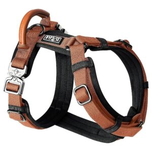 Premium Y-Shaped Dog Harness with Faux Leather Handle and All-Metal Hardware