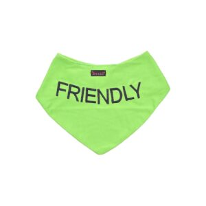 Prevent Incidents Green Dog Bandana with Emotional Warning