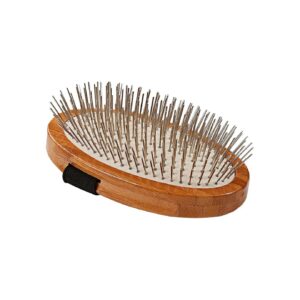 Priced Stainless Steel Pet Brush with Bamboo Handle and Smooth-Gliding Alloy Pins