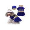 Prince Charming Pink Satin Two-Tone Dog Costume with Jewel Crown for Halloween Birthday