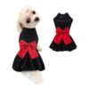 Princess Dog Dress with Houndstooth Pattern and Button Closure for Small Dogs and Cats