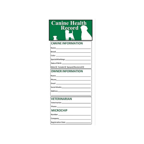 Professional Breeders' Puppy Vaccination Record Book - 25 Pack