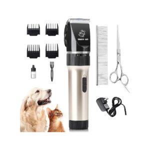 Professional Dog Clippers with Adjustable Blades and Combs for Smooth Hair Cutting