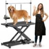 Professional Electric Pet Grooming Table with Non-Slip Silicon Countertop and Level Legs