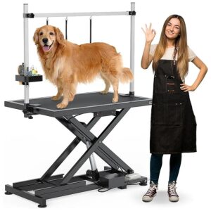 Professional Electric Pet Grooming Table with Non-Slip Silicon Countertop and Level Legs