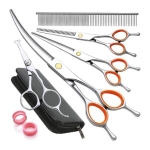 Professional Grade 5in Dog Grooming Scissors Set with Thinning and Trimming Tools