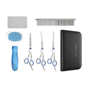 Professional Grade Dog Grooming Scissors and Comb Kit for Trimming and Styling Dog Coats