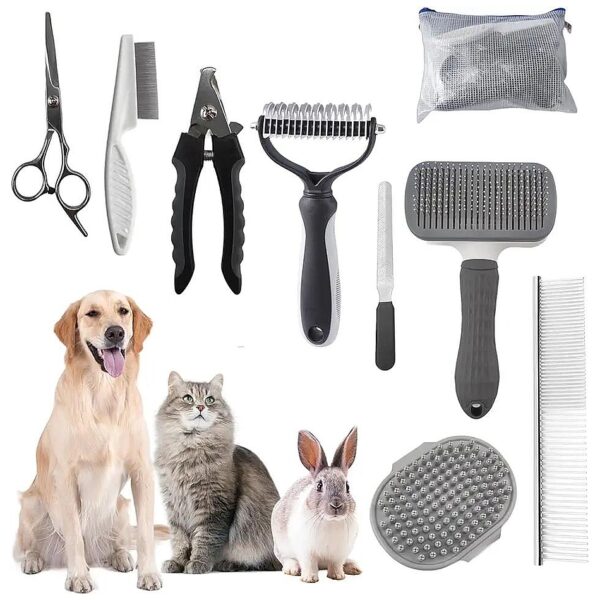 Professional-Grade Dog and Cat Brush Kit for Easy Grooming