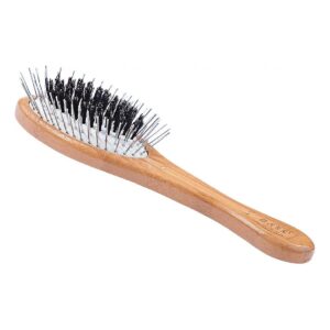 Professional Pet Brush for a Flawless Coat with Natural Bristle and Alloy Pins