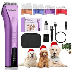 Professional Pet Grooming Kit with Cordless Clipper for Thick Coats and Rechargeable