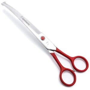 Professional Pet Trimming Scissors with Curved Blade and Soft Handle for Dogs and Cats