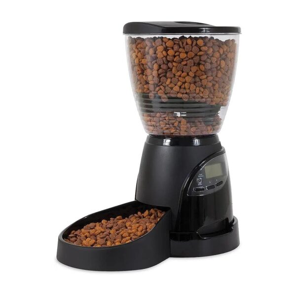 Programmable Automatic Cat and Dog Feeder with 18 Cup Capacity Black