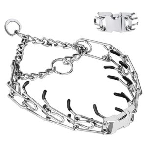 Prong Collar for Dogs with Unique Front Quick Release Buckle and Eight Links