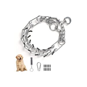 Prong Training Collar for Dogs with No Pull and Soft Padded Rubber Caps for Safe Training