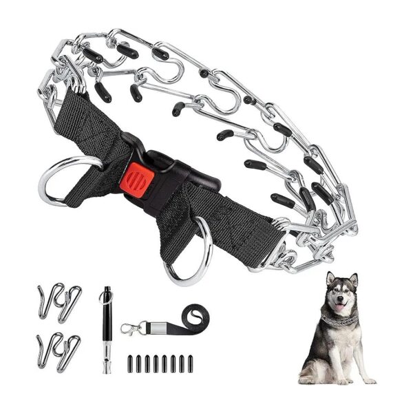 Prong Training Collar with Dog Whistle and Quick Release Buckle for Small Breed Dogs