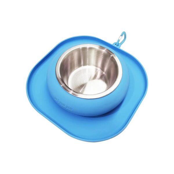 Proof Silicone Dog Bowl with Stainless Steel Inner Bowl for Mess-Free Feeding