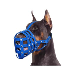 Protective Muzzle for Large Dogs with Long Snout Preventing Biting and Scavenging