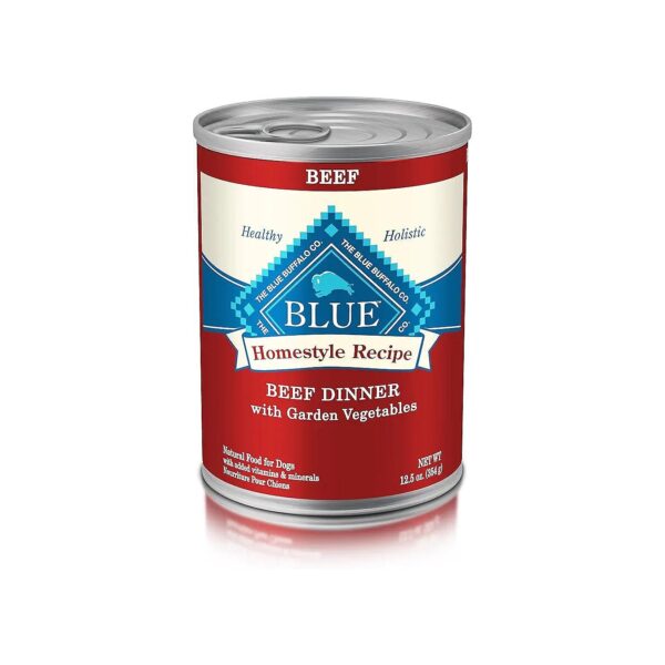 Protein Wet Dog Food with Fresh Beef, Wholesome Grains, and No Grain Fillers