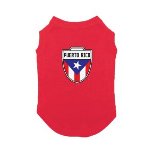 Puerto Rico Country Soccer Crest Dog Shirt Red Size M Suitable for Small to Medium Breeds